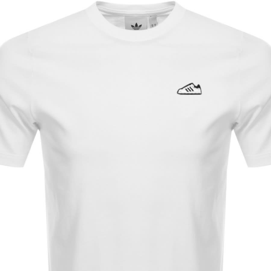 Alternative Image for Productadidas Originals Embroidered Logo T Shirt White2